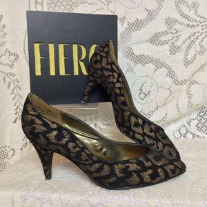 Vintage – Metallic Leopard Print Pumps